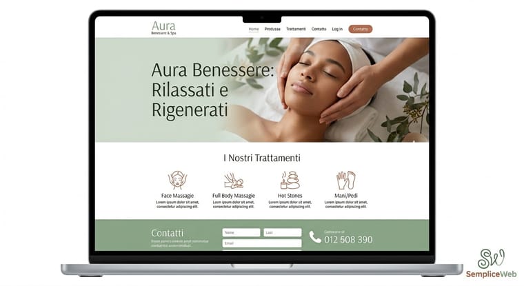 Sito web realizzato per Centro Estetico Aura