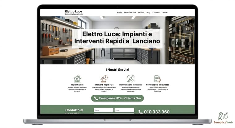 Sito web realizzato per Elettro Luce